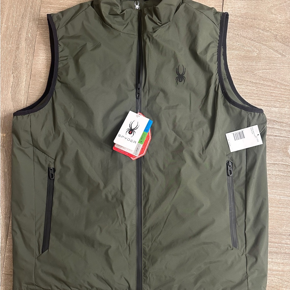 New with tags Spyder Men's Olive Green Vest